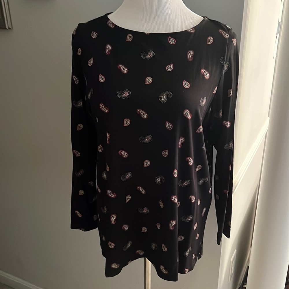 Large J.Jill 3/4 sleeve shirt